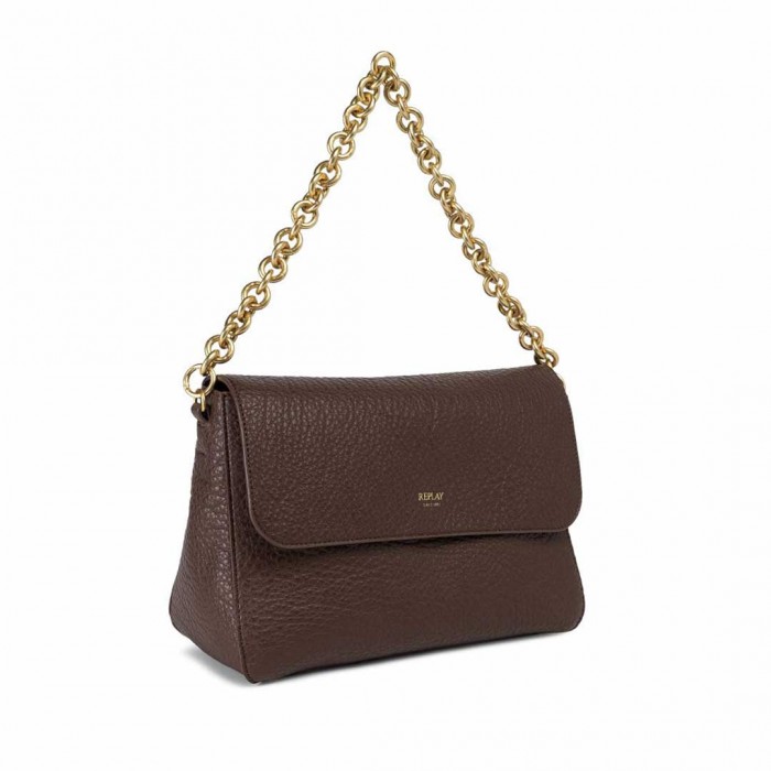 REPLAY WOMAN SMALL BAG DARK BROWN
