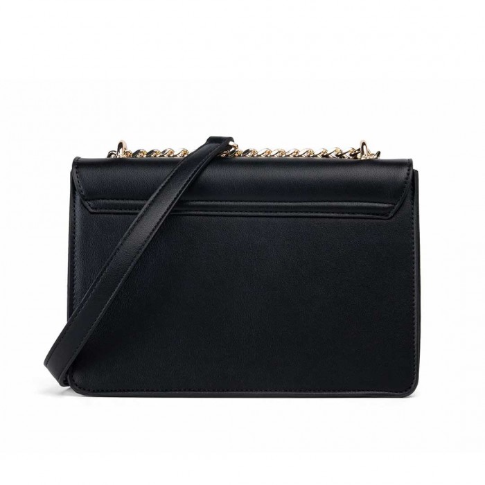 REPLAY SUEDE CROSSBODY BAG WITH LETTERING BLACK