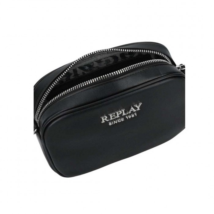 REPLAY WOMAN SMALL BAG LETTERING BLACK