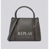 REPLAY BAG WITH SHOULDER STRAP AND LETTERING GREY REPLAY BAG WITH SHOULDER STRAP AND LETTERING GREY