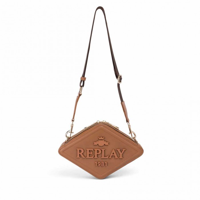 REPLAY WOMAN BAG DIAMOND BROWN