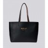 REPLAY REVERSIBLE TOTE BAG WITH CLUTCH BROWN/BLACK REPLAY REVERSIBLE TOTE BAG WITH CLUTCH BROWN/BLACK