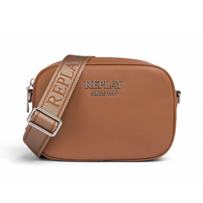 REPLAY BAG WITH SHOULDER STRAP BROWN