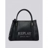 REPLAY BAG WITH SHOULDER STRAP AND LETTERING BLACK REPLAY BAG WITH SHOULDER STRAP AND LETTERING BLACK