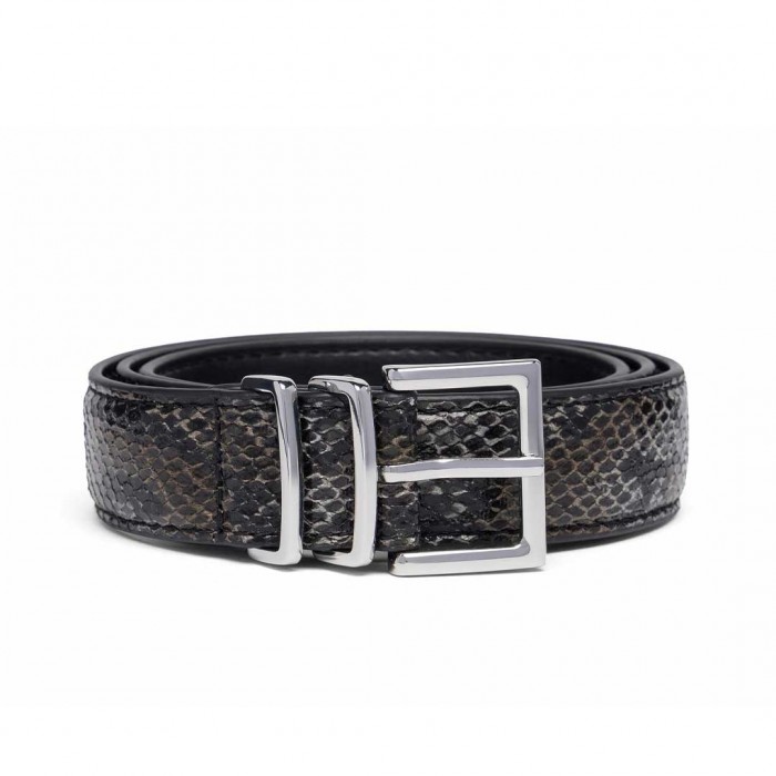 REPLAY SNAKESKIN-EFFECT BELT BLACK
