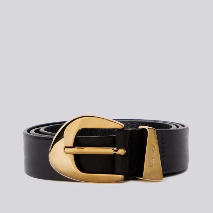 REPLAY BELT WITH ASYMMETRICAL BUCKLE BLACK