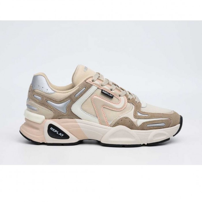 REPLAY WOMAN SNEAKER SHOES BEIGE/PINK
