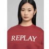 REPLAY COTTON SWEATSHIRT WITH LETTERING RED
