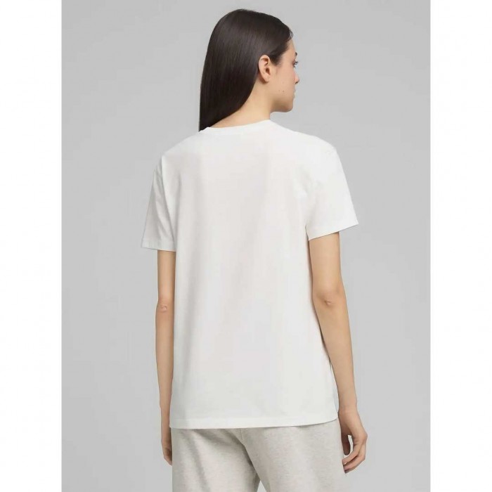 REPLAY WOMAN JERSEY T-SHIRT WITH LETTERING WHITE
