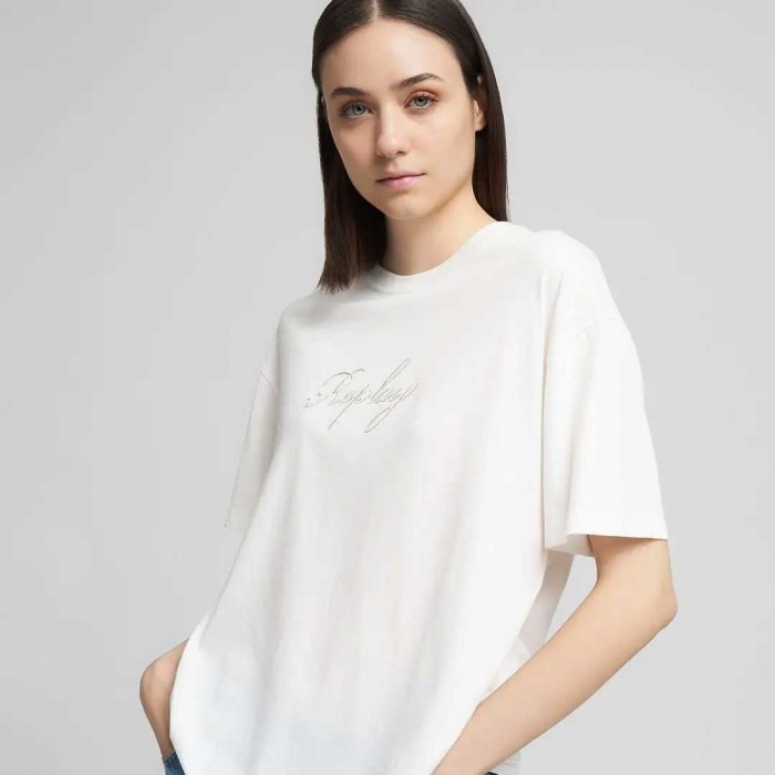 REPLAY COTTON CREW-NECK T-SHIRT WHITE