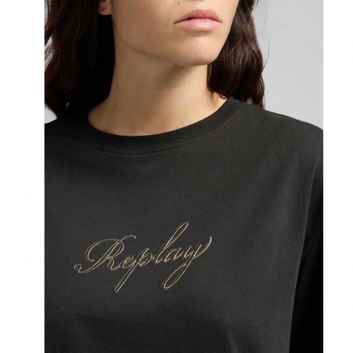 REPLAY COTTON CREW-NECK T-SHIRT BLACK
