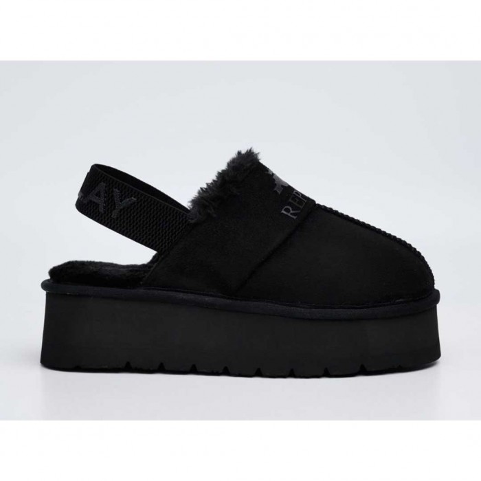 REPLAY CHIC SLIPPER MULES BLACK