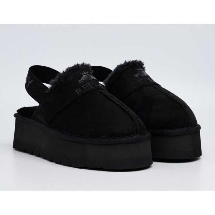 REPLAY CHIC SLIPPER MULES BLACK