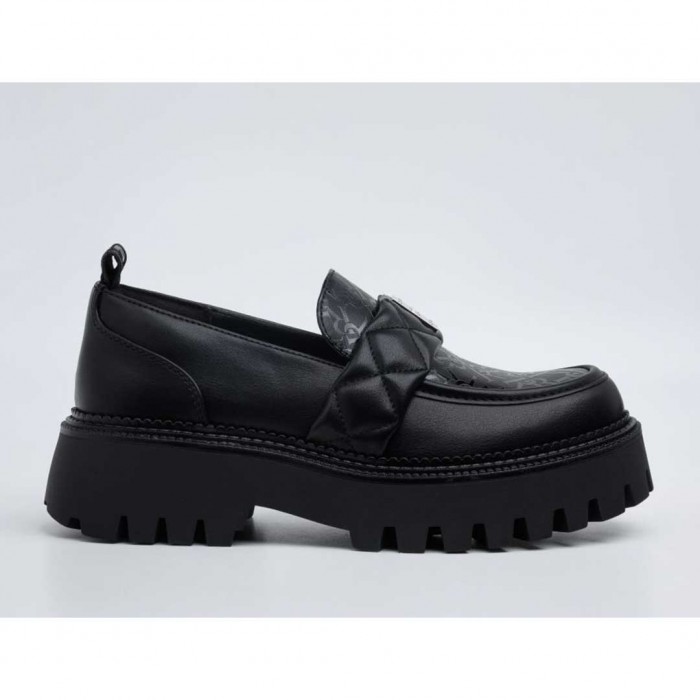 REPLAY NUMB ROMBO PLATFORM LOAFERS WITH LOGO BLACK 1