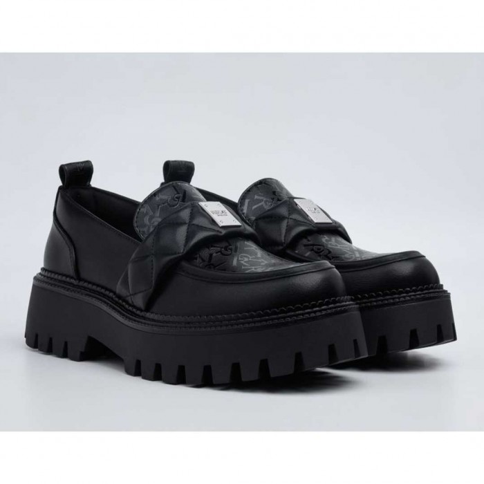 REPLAY NUMB ROMBO PLATFORM LOAFERS WITH LOGO BLACK 1