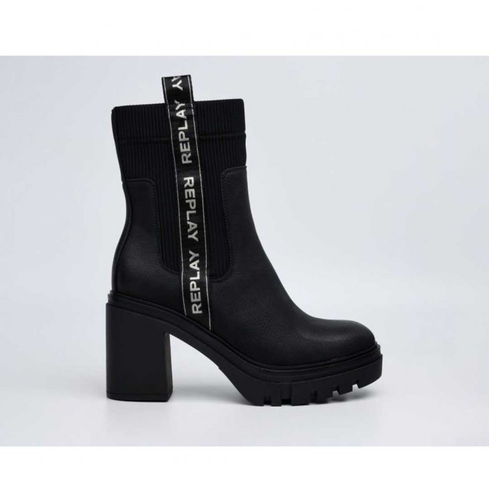 REPLAY WOMAN SHOES HIGH HEEL BOOTS BLACK