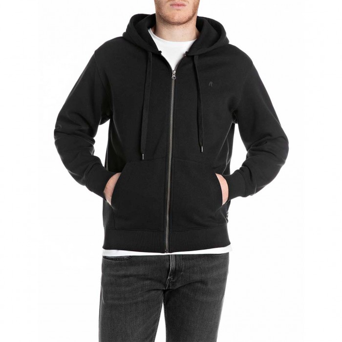 REPLAY MAN ZIPHOOD BLACK