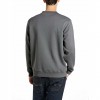 REPLAY MAN COTTON-BLEND CREW-NECK SWEATSHIRT GRAY