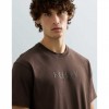 REPLAY MAN REGULAR-FIT T-SHIRT WITH LETTERING LOGO BROWN