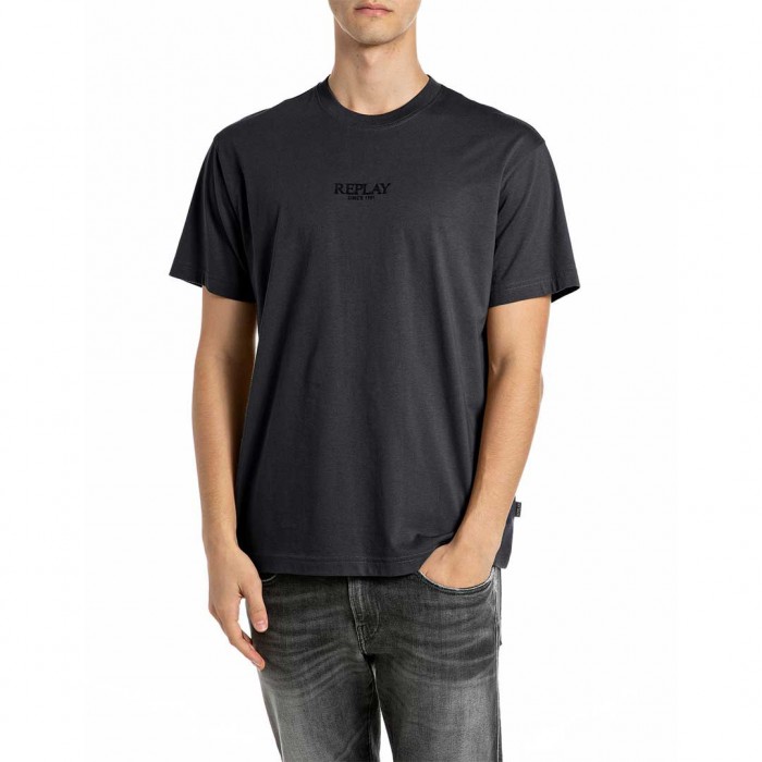 REPLAY MAN SMALL LOGO T SHIRT BLACK