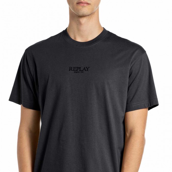 REPLAY MAN SMALL LOGO T SHIRT BLACK
