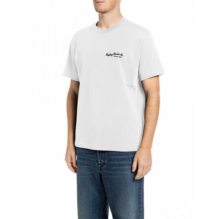 REPLAY MAN OVERSIZED T SHIRT WHITE