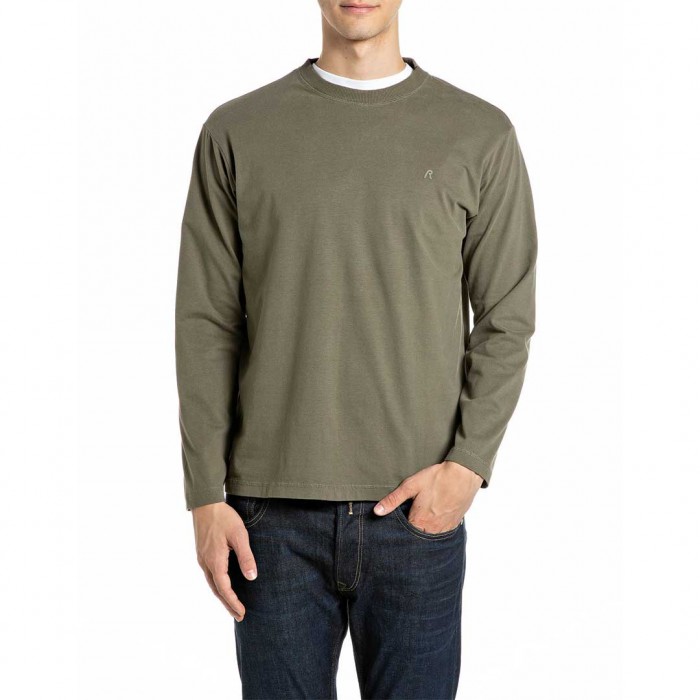 REPLAY MAN LONGSLEEVE T SHIRT GREEN