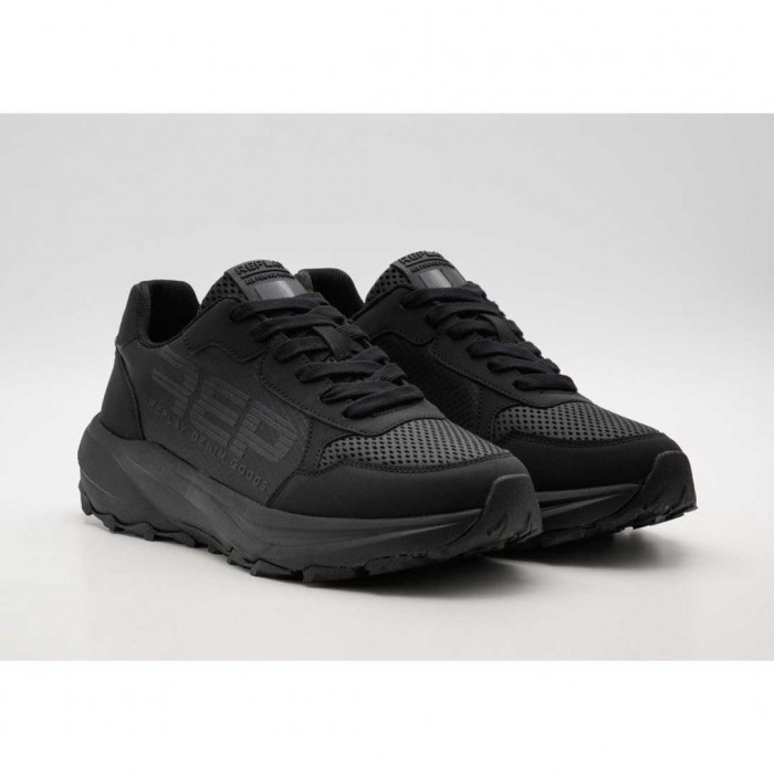 REPLAY MAN SNEAKER SHOES LOGO BLACK