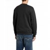 REPLAY MAN TERRY COTTON SWEATSHIRT WITH LOGO BLACK