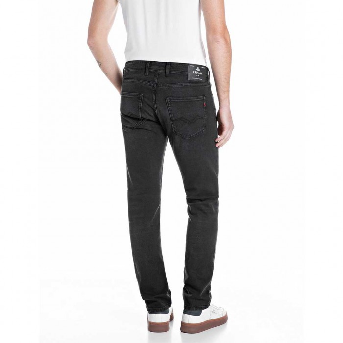 REPLAY GROVER STRAIGHT-FIT JEANS GREY/BLACK REPLAY GROVER STRAIGHT-FIT JEANS GREY/BLACK