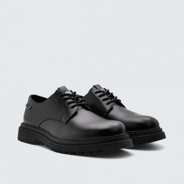 REPLAY PIERCE URBAN LACE-UP LOAFERS WITH A GLOSSY FINISH BLACK