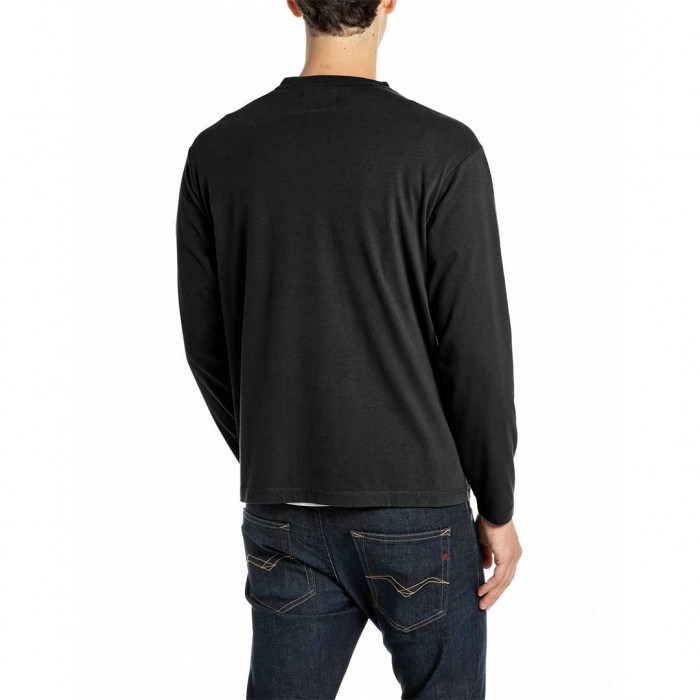 REPLAY MAN LONGSLEEVE T SHIRT BLACK
