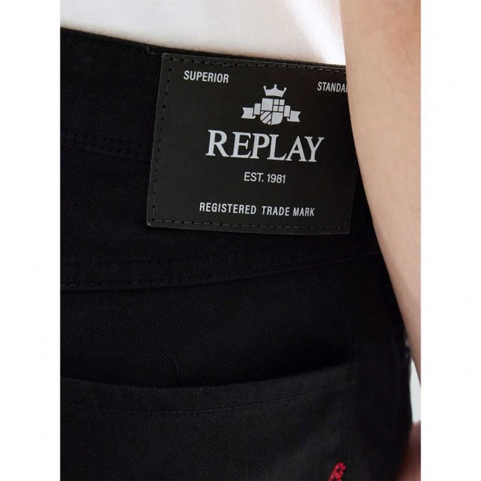 REPLAY ANBASS SLIM-FIT JEANS BLACK