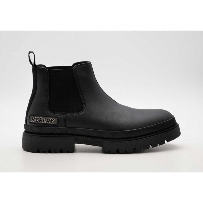 REPLAY MAN LEATHER SHOES BLACK