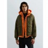 REPLAY MAN QUILTED JACKET WITH COLLAR AND POCKETS GREEN