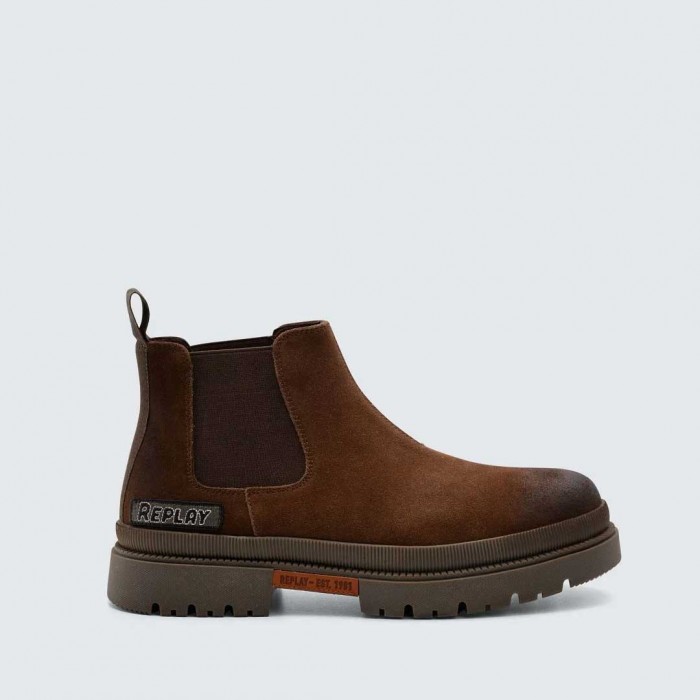 REPLAY SANDTOWN WORK SUEDE CHELSEA BOOTS BROWN