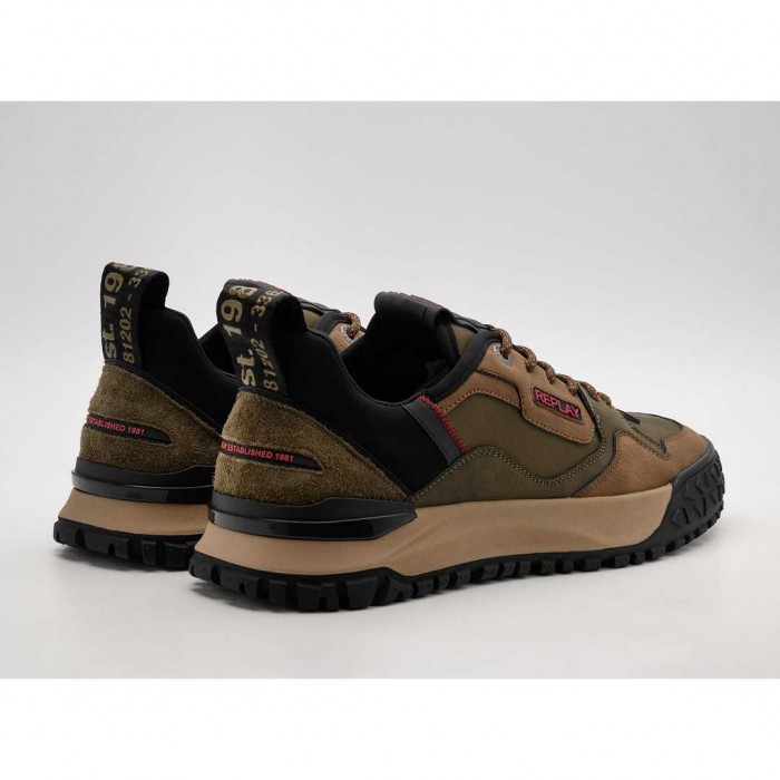 REPLAY MAN SNEAKER SHOES GREEN/BROWN
