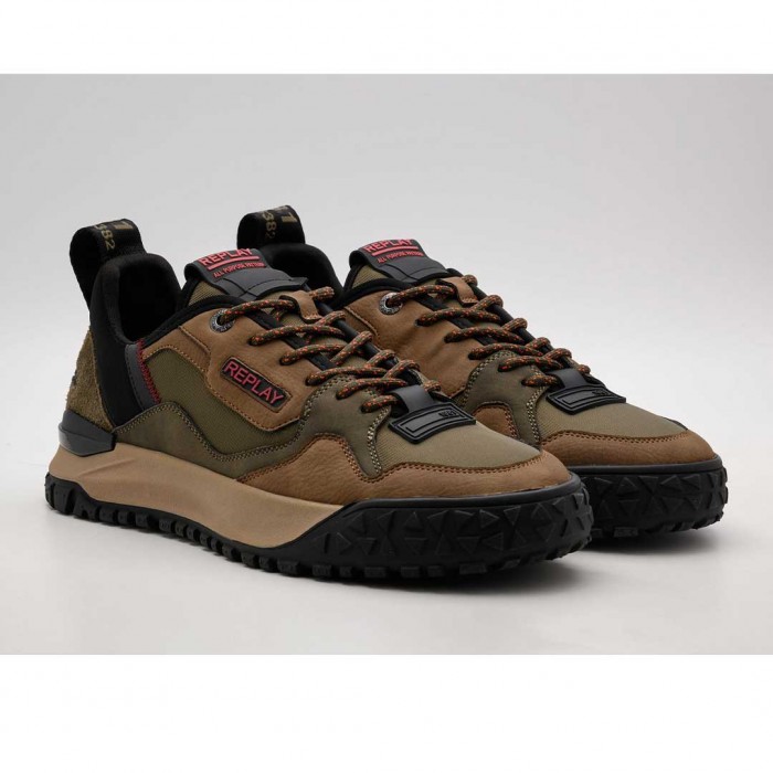REPLAY MAN SNEAKER SHOES GREEN/BROWN