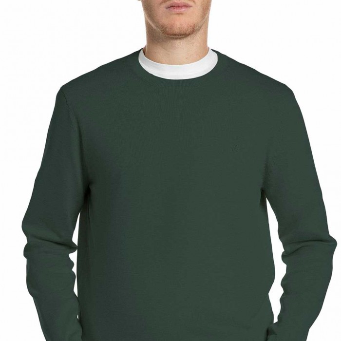 REPLAY COTTON CREW-NECK SWEATER GREEN
