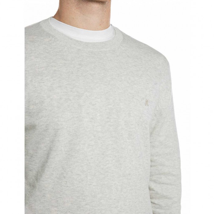 REPLAY KNIT COTTON SWEATER ECRU