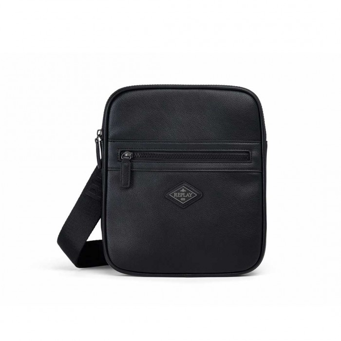REPLAY MAN LEATHER BAG BLACK