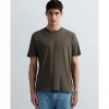 REPLAY JERSEY T-SHIRT WITH LETTERING MUD GREEN