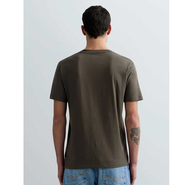 REPLAY JERSEY T-SHIRT WITH LETTERING MUD GREEN REPLAY JERSEY T-SHIRT WITH LETTERING MUD GREEN