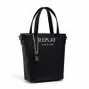 REPLAY WOMAN BIG LOGO BAG BLACK