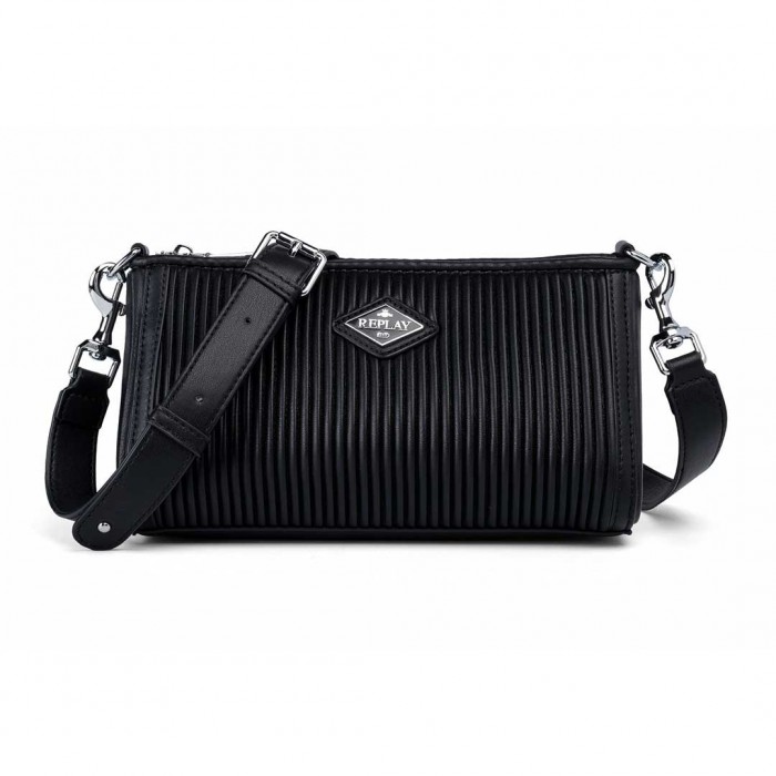 REPLAY WOMAN BAG SMALL LOGO BLACK