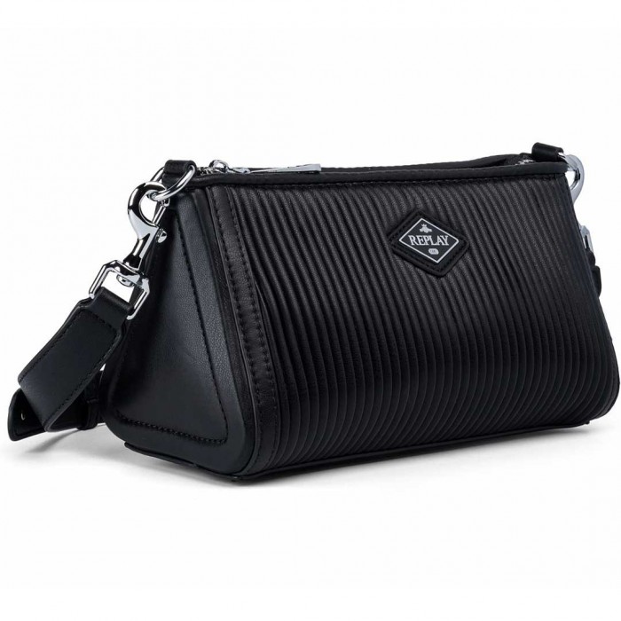 REPLAY WOMAN BAG SMALL LOGO BLACK