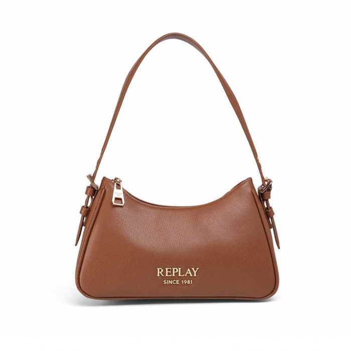 REPLAY WOMAN SHOULDER BAG BROWN