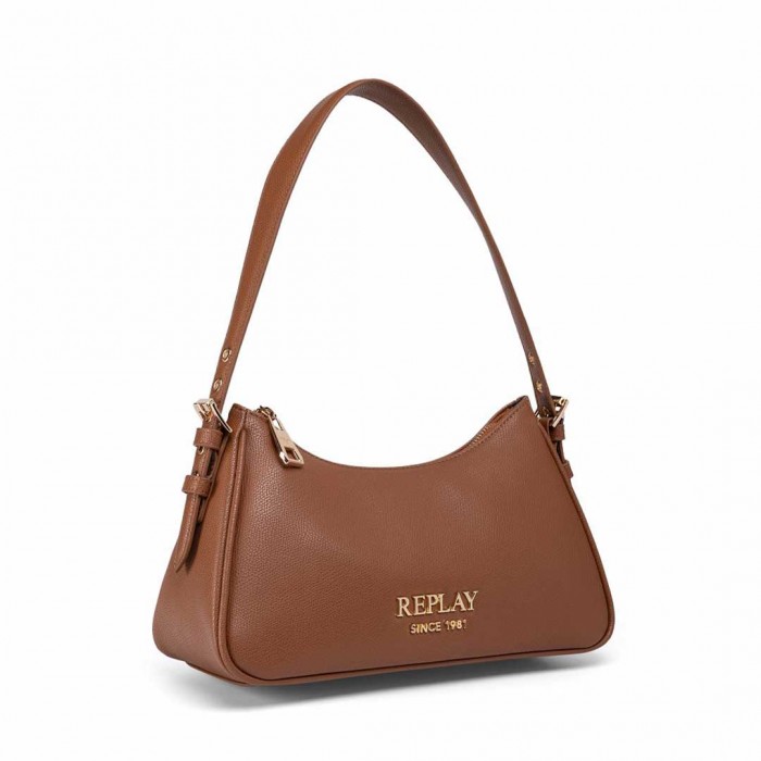 REPLAY WOMAN SHOULDER BAG BROWN