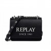 REPLAY WOMAN SMALL BAG LOGO BLACK