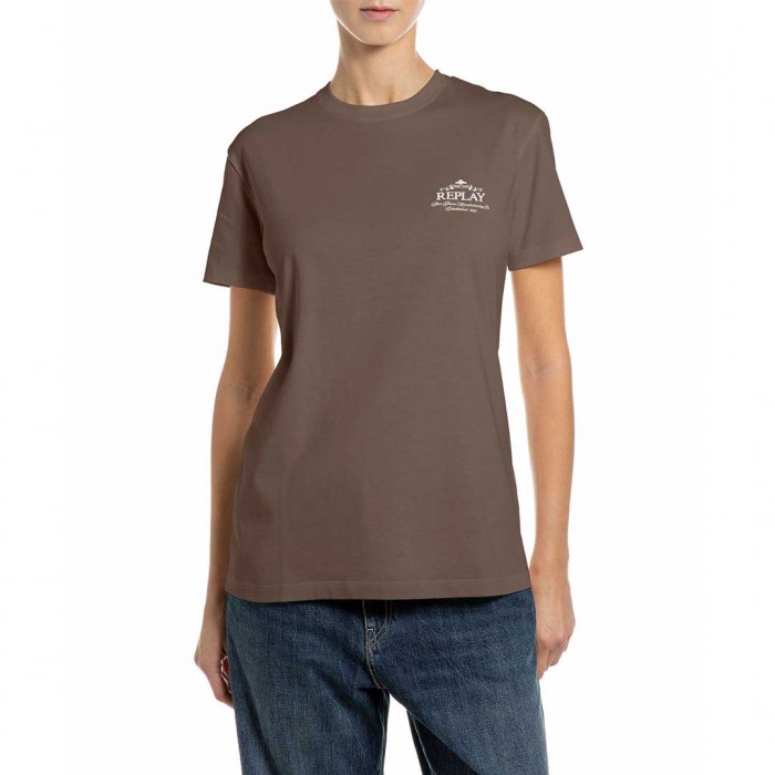 REPLAY WOMAN T SHIRT BROWN
